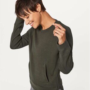 Lululemon Press Pause Crew Dark Olive
